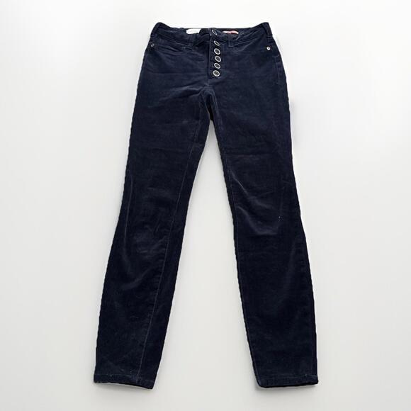 Anthropologie Pilcro Womens 25 Blue Corduroy High Rise Skinny Button Fly 26x26.5 - Picture 1 of 8